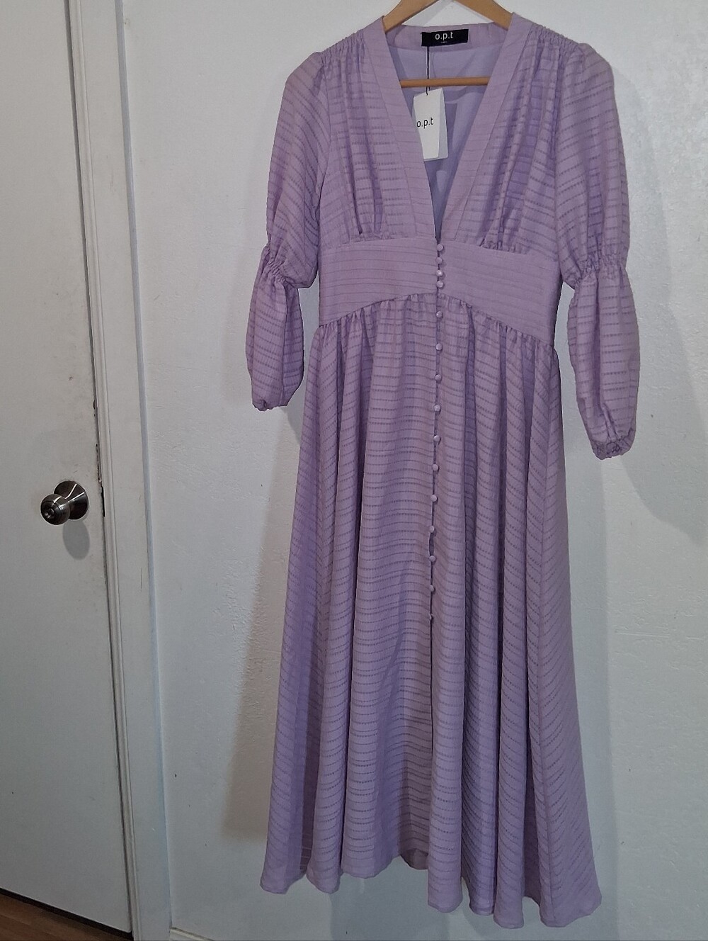 NWT O.P.T Massaya Lilac Textured Dress - Picture 4 of 10
